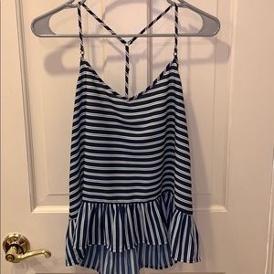 Abercrombie and Fitch Blue and White Striped Top